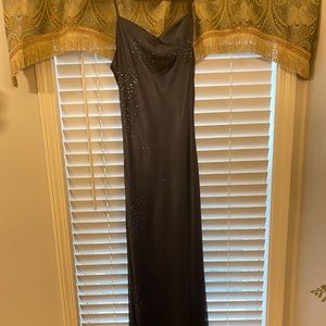 Sleek blue studded gown